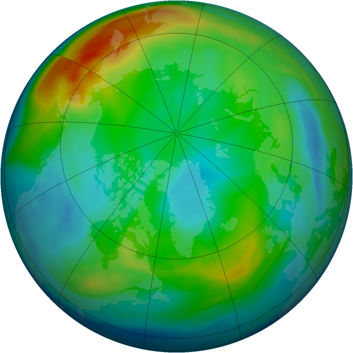 Arctic ozone map for 07 December 2006